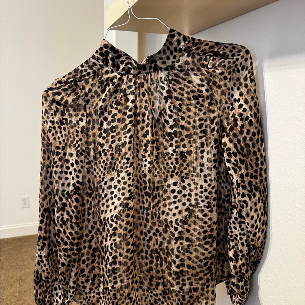 H&M Leopard Print Blouse - Brown and Black